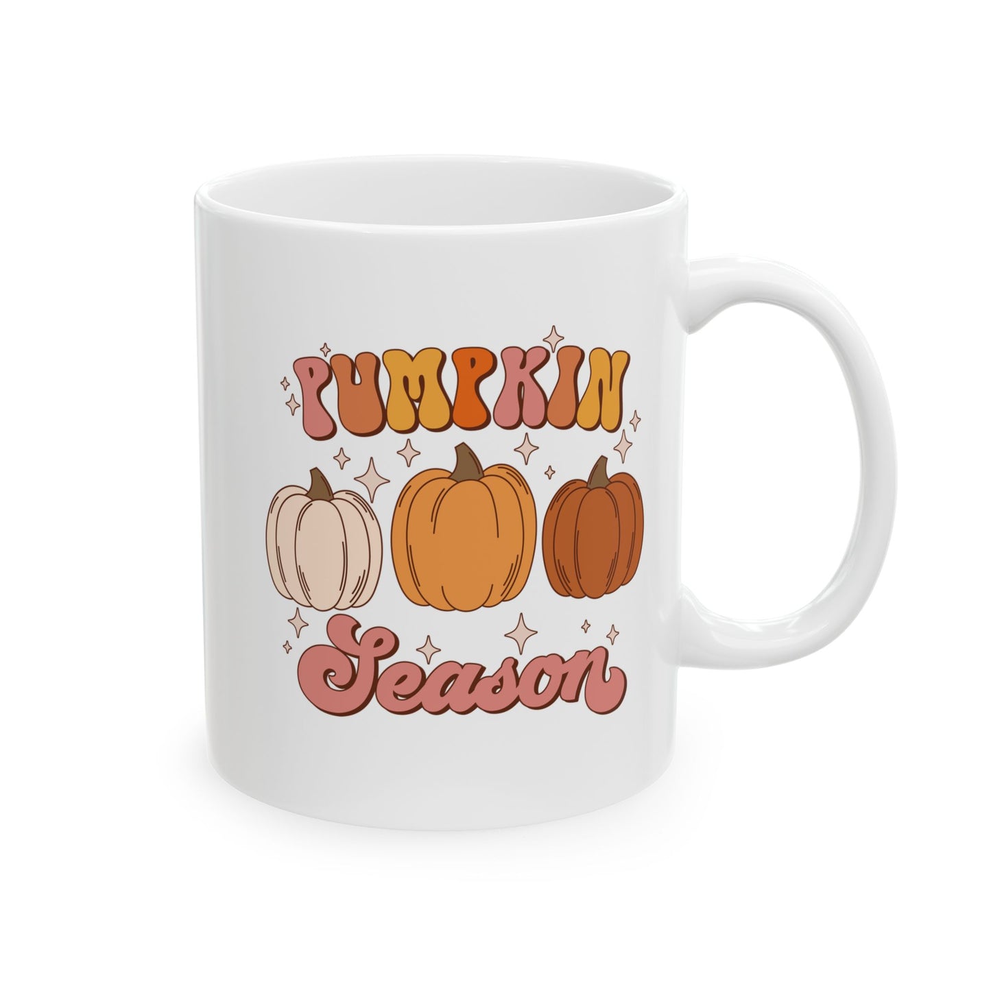 Taza de café con motivo de la temporada de calabazas y Acción de Gracias (11 oz, 15 oz)