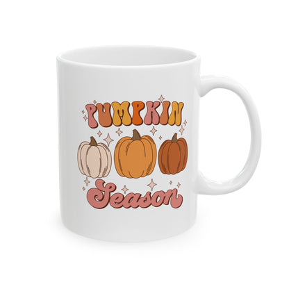 Taza de café con motivo de la temporada de calabazas y Acción de Gracias (11 oz, 15 oz)