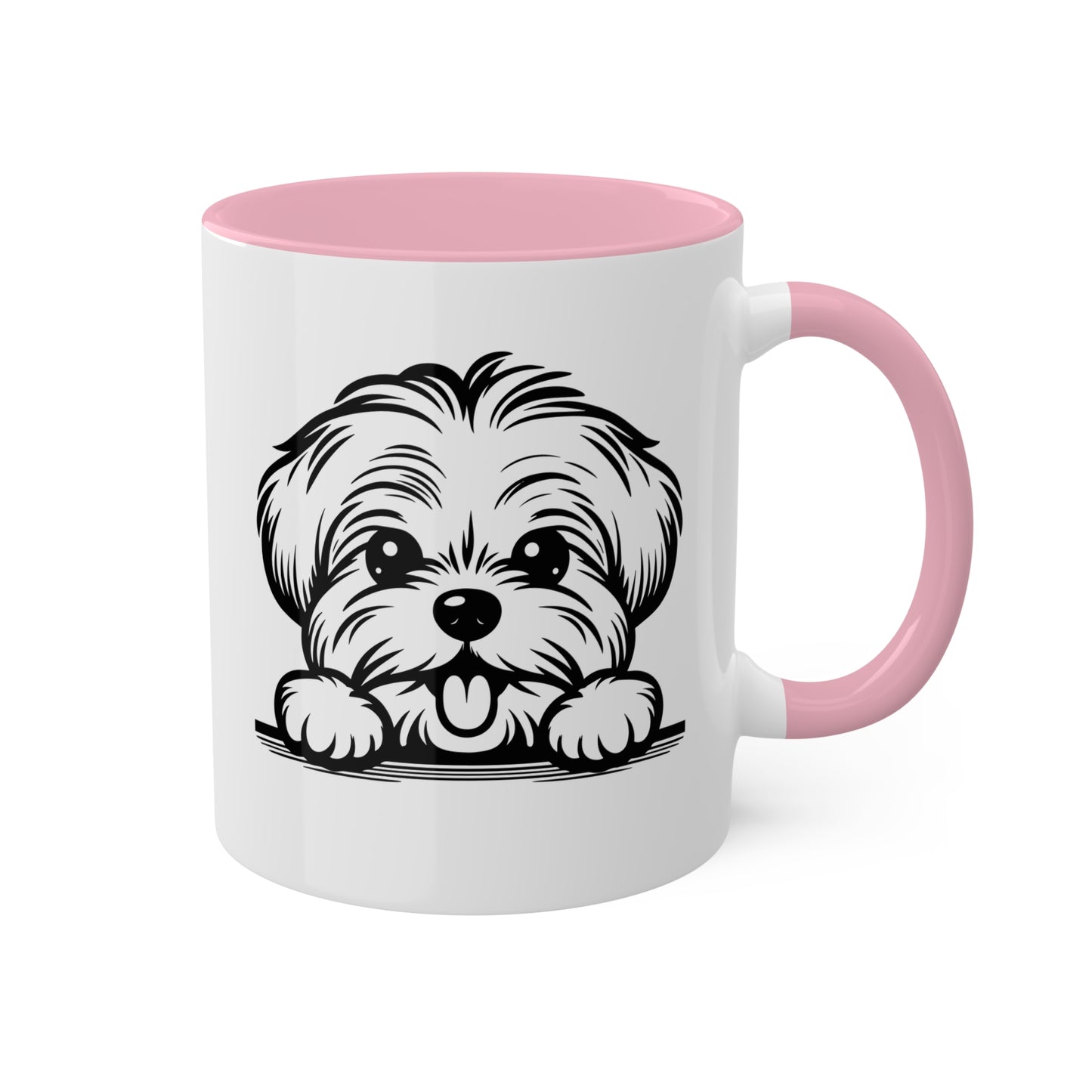 Taza de café con cara de perro maltés, regalo, taza colorida de 11 oz