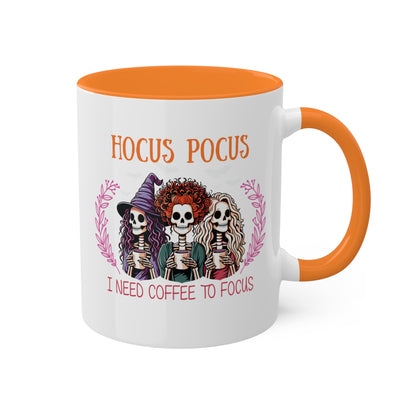 Hocus Pocus I Need Coffee To Focus - 11oz Colorful Halloween Mug