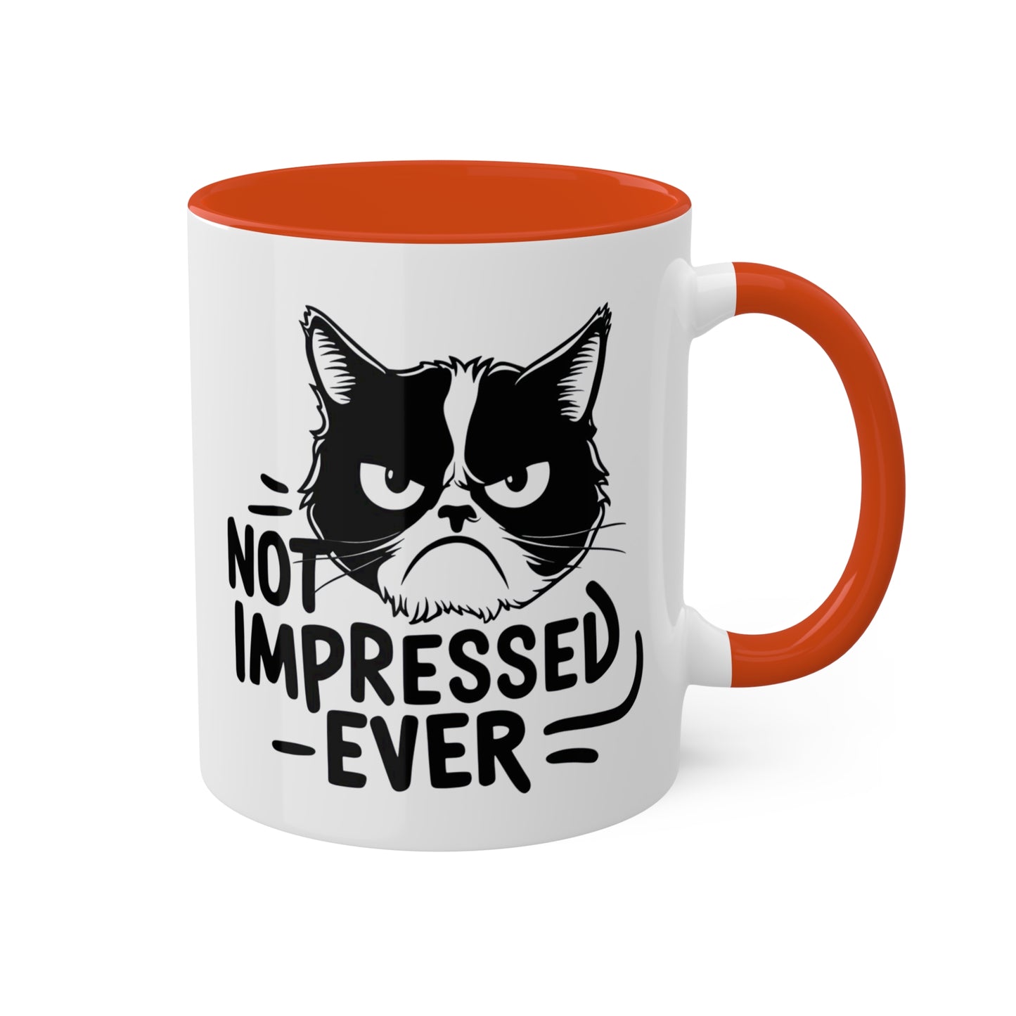 Nunca me impresionó - Divertido gato gruñón - Taza de café colorida de 11 oz