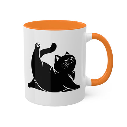 Cute Yoga Cat Stretching - 11oz Colorful Mug