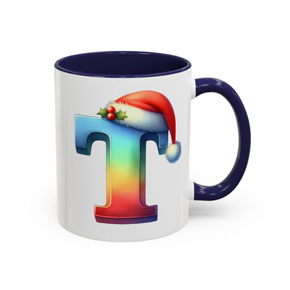 "T" Christmas Alphabet Letter - Holiday Gift Mug (11, 15oz)