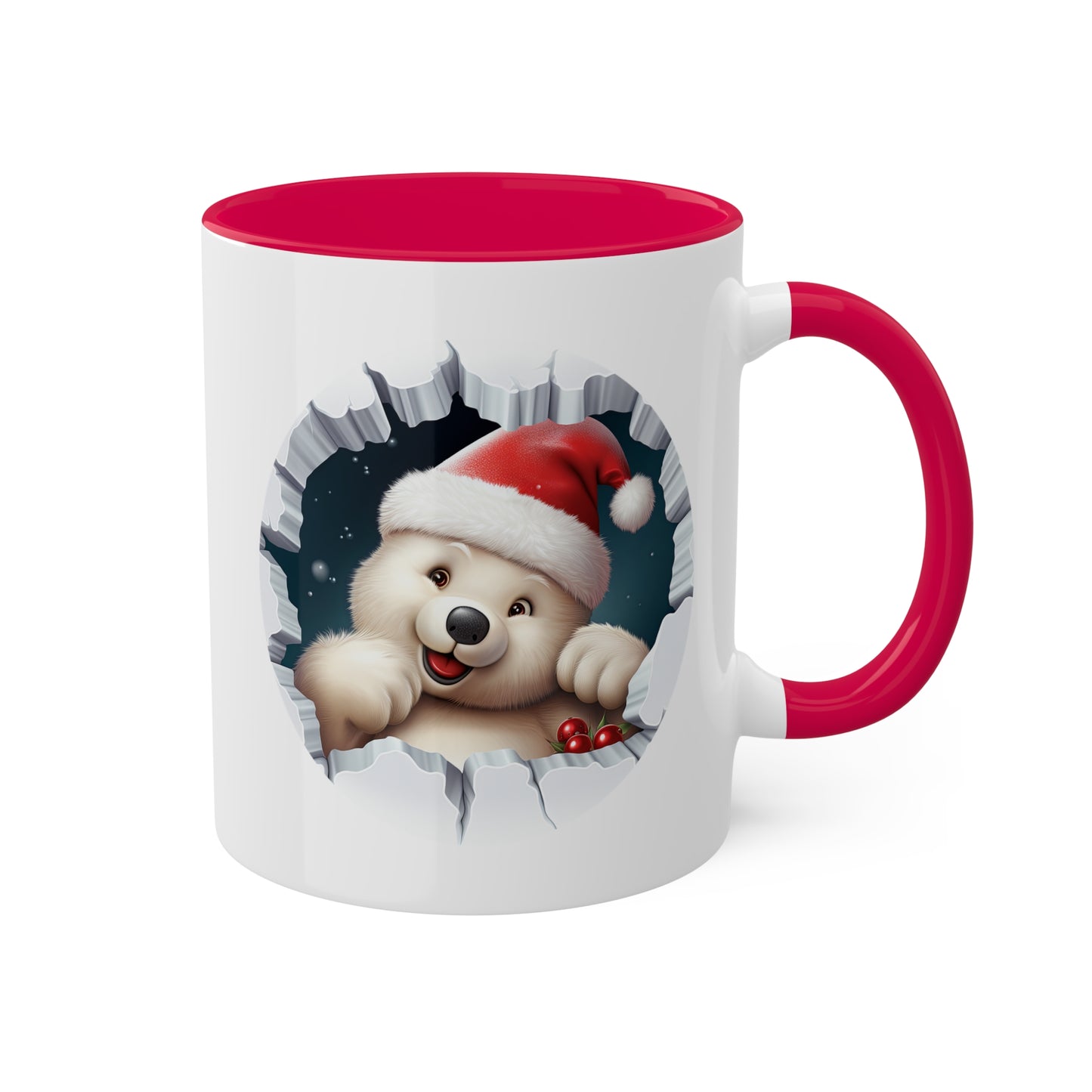 Lindo oso polar navideño: taza de regalo navideña de 11 oz