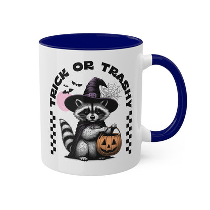 Trick Or Trashy With Cute Raccoon - 11oz Colorful Halloween Mug