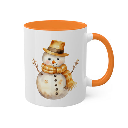 Cute Golden Yellow Christmas Snowman - 11 oz Holiday Gift Mug