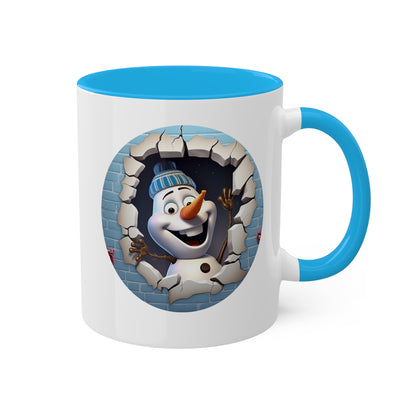 Muñeco de nieve congelado - Taza de regalo navideña de 11 oz