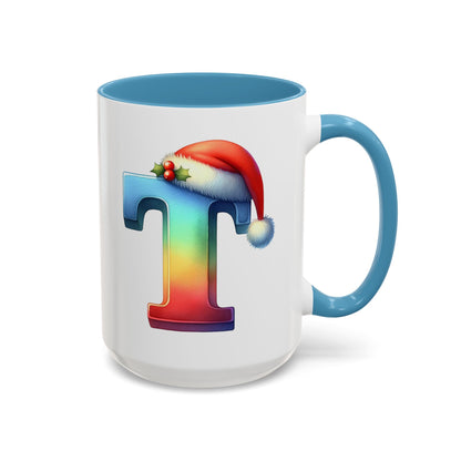 "T" Christmas Alphabet Letter - Holiday Gift Mug (11, 15oz)