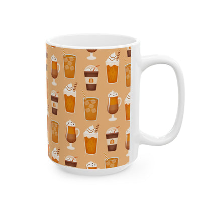 Fall Pattern Thanksgiving Coffee Gift Mug (11oz, 15oz)