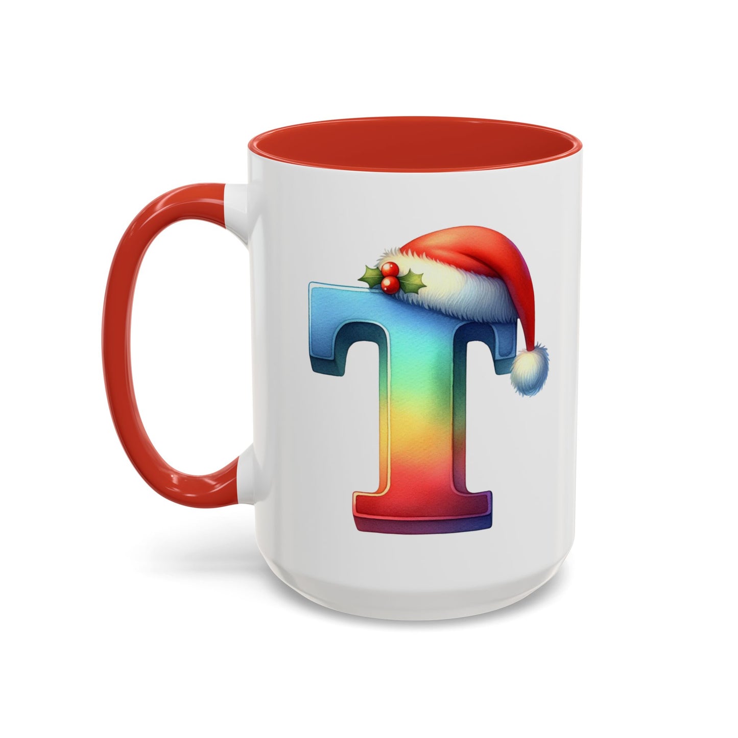 "T" Christmas Alphabet Letter - Holiday Gift Mug (11, 15oz)