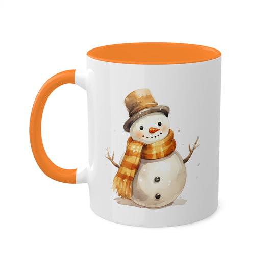 Adorable Golden Yellow Christmas Snowman - 11 oz Holiday Gift Mug