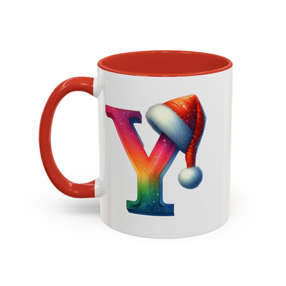 "Y" Christmas Alphabet Letter - Holiday Gift Mug (11, 15oz)