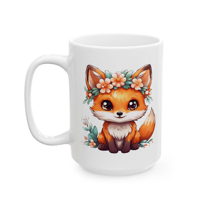 Kawaii Cartoon Fox - Coffee Mug (11oz, 15oz)