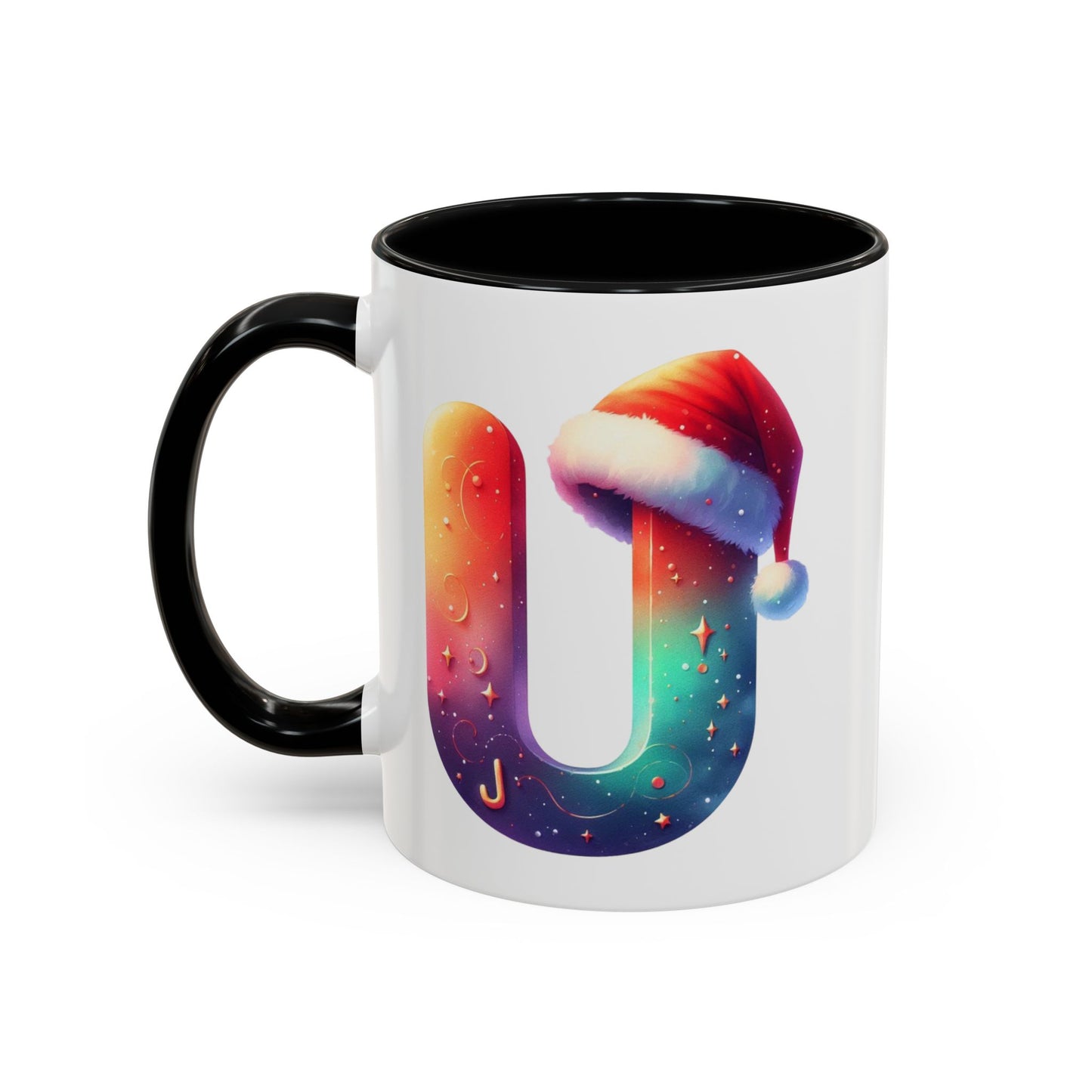 "U" Christmas Alphabet Letter - Holiday Gift Mug (11, 15oz)