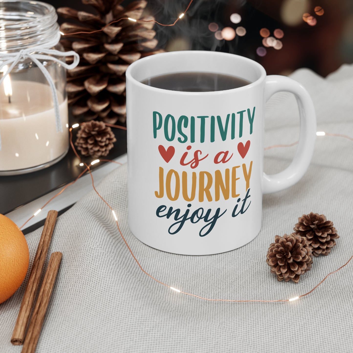 La positividad es un viaje, disfrútalo - Taza de café de 11 oz