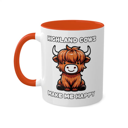 Highland Cows Make Me Happy - 11oz Colorful Mug