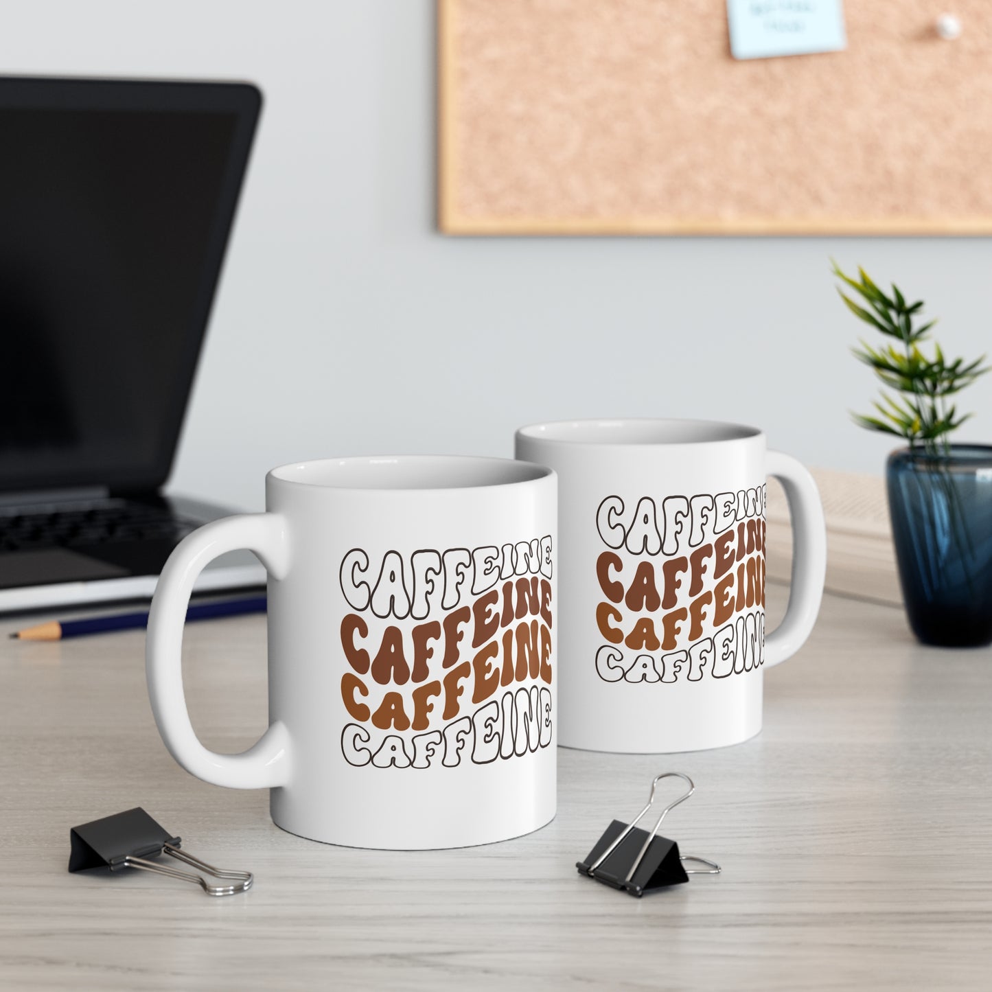 Caffeine Coffee Vibes - 11 oz Retro Style Coffee Mug