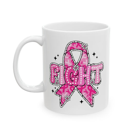 Fight Pink Ribbon - Breast Cancer Awareness Coffee Mug (11oz, 15oz)