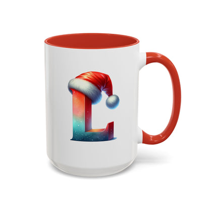 "L" Christmas Alphabet Letter - Holiday Gift Mug (11, 15oz)