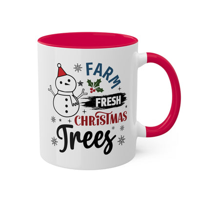 Farm Fresh Christmas Trees - 11 oz Colorful Holiday Gift Mug