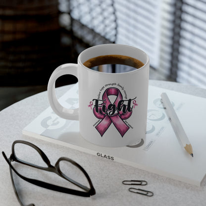 Pink Fight Breast Cancer Awareness Jumbo Mug, 20oz