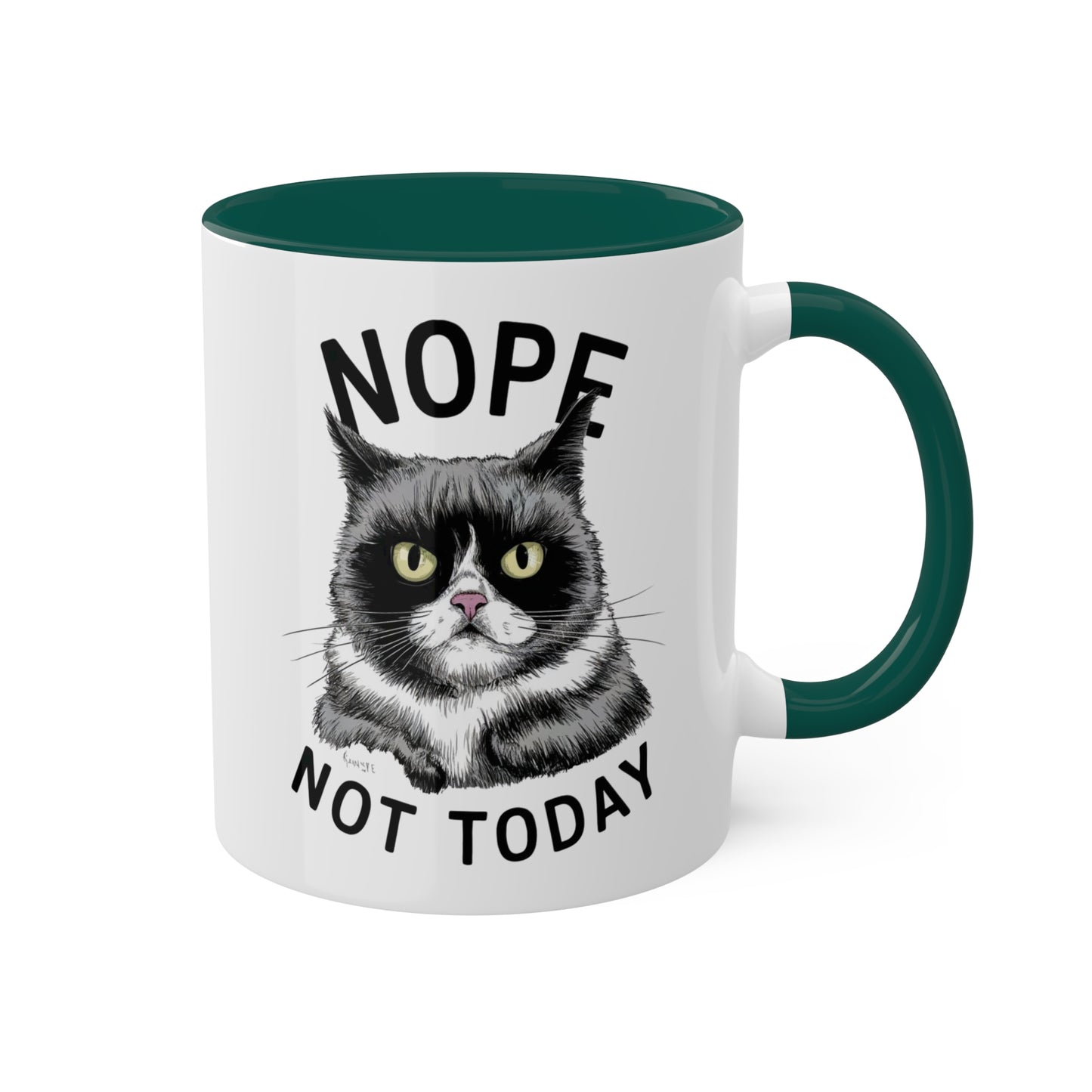 No, hoy no - Taza de café colorida de 11 oz