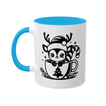 Cute Christmas Cartoon Reindeer - 11 oz Holiday Gift Mug