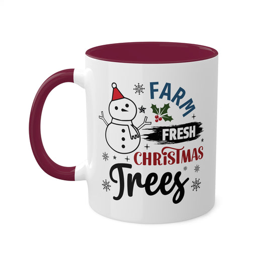 Farm Fresh Christmas Trees - 11 oz Colorful Holiday Gift Mug