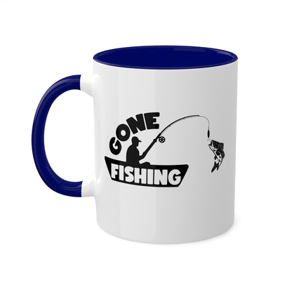 Gone Fishing On A Boat - 11oz Colorful & Fun Gift Mug