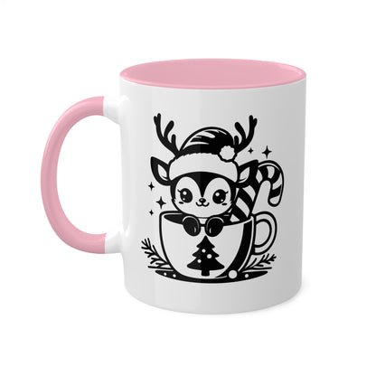 Cute Christmas Cartoon Reindeer - 11 oz Holiday Gift Mug