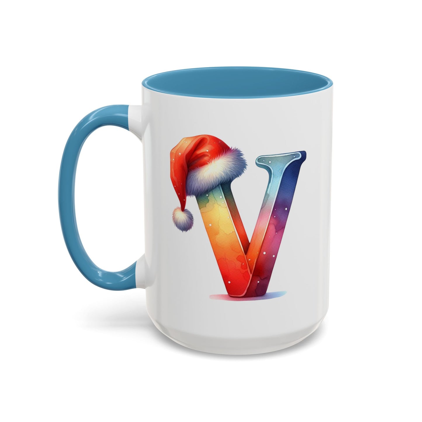 "V" Christmas Alphabet Letter - Holiday Gift Mug (11, 15oz)