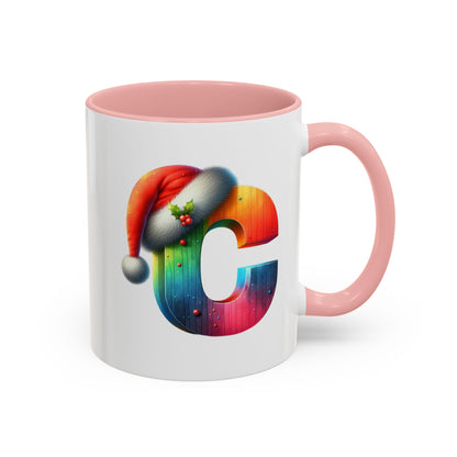 "C" Christmas Alphabet Letter - Holiday Gift Mug (11, 15oz)