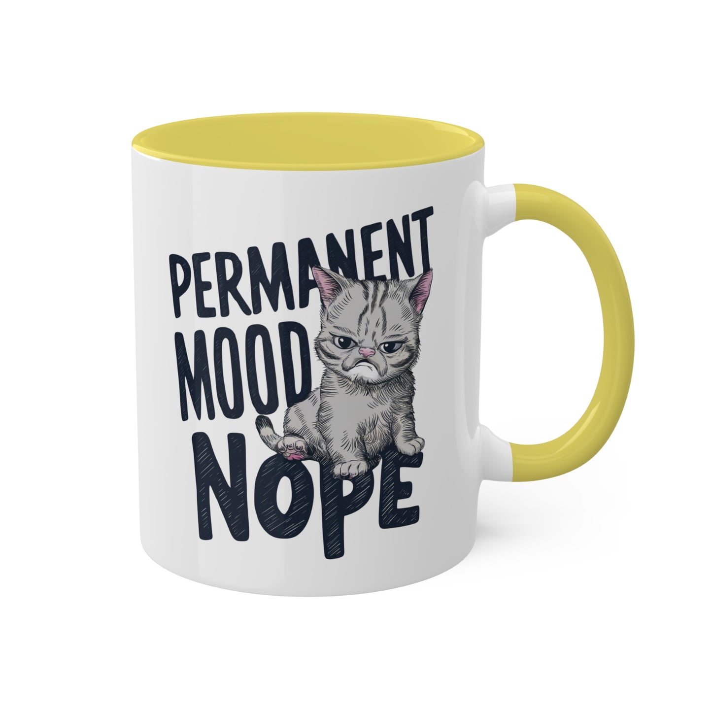 ESTADO DE ÁNIMO PERMANENTE Nope - Taza de café colorida de 11 oz